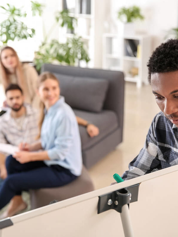 residential treatment center in florida therapist leads group session at residential treatment center in florida